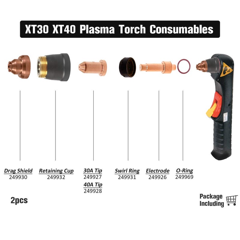 WeldingStop 249930 Drag Shield 770799 for Miller XT30 XT40 Plasma Cutting Torch WS OEMed Consumables PK-2 - Image 2